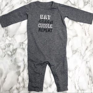 First impressions grey king sleeve body suit 3-6 M